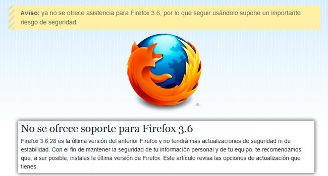 Adiós a Firefox 3.6, se actualizará automáticamente a Firefox 12 Mozilla obliga a actualizar