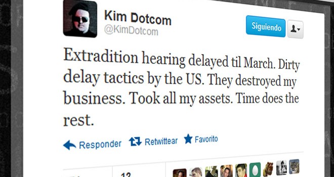 El proceso de extradición de Kim Dotcom se retrasa hasta el 2013 Dotcom no está contento con esto