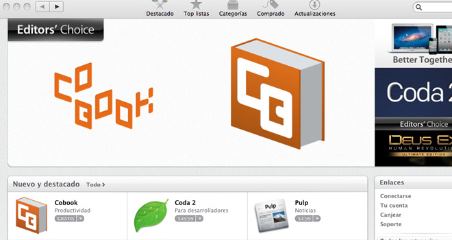 Mac App Store ahora recomienda las "aplicaciones recomendadas por editores" con la nueva sección Editor's Choice