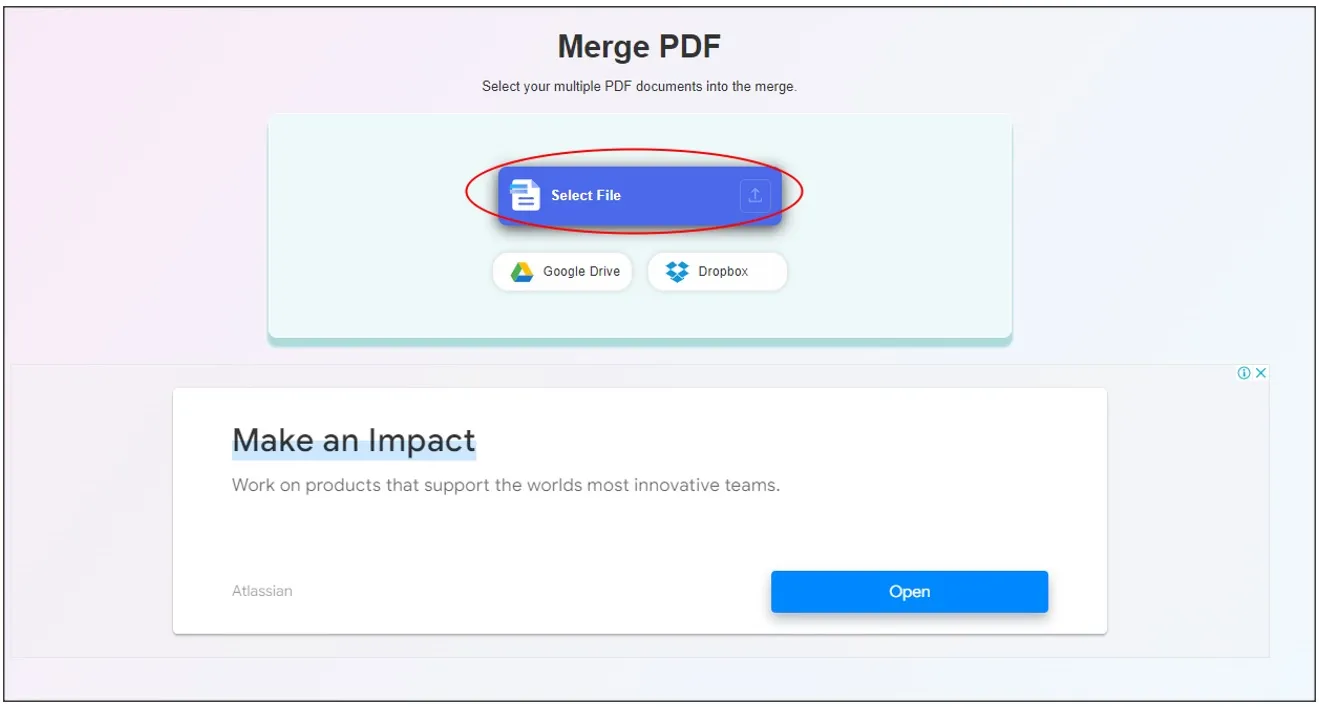 merge pdf select file