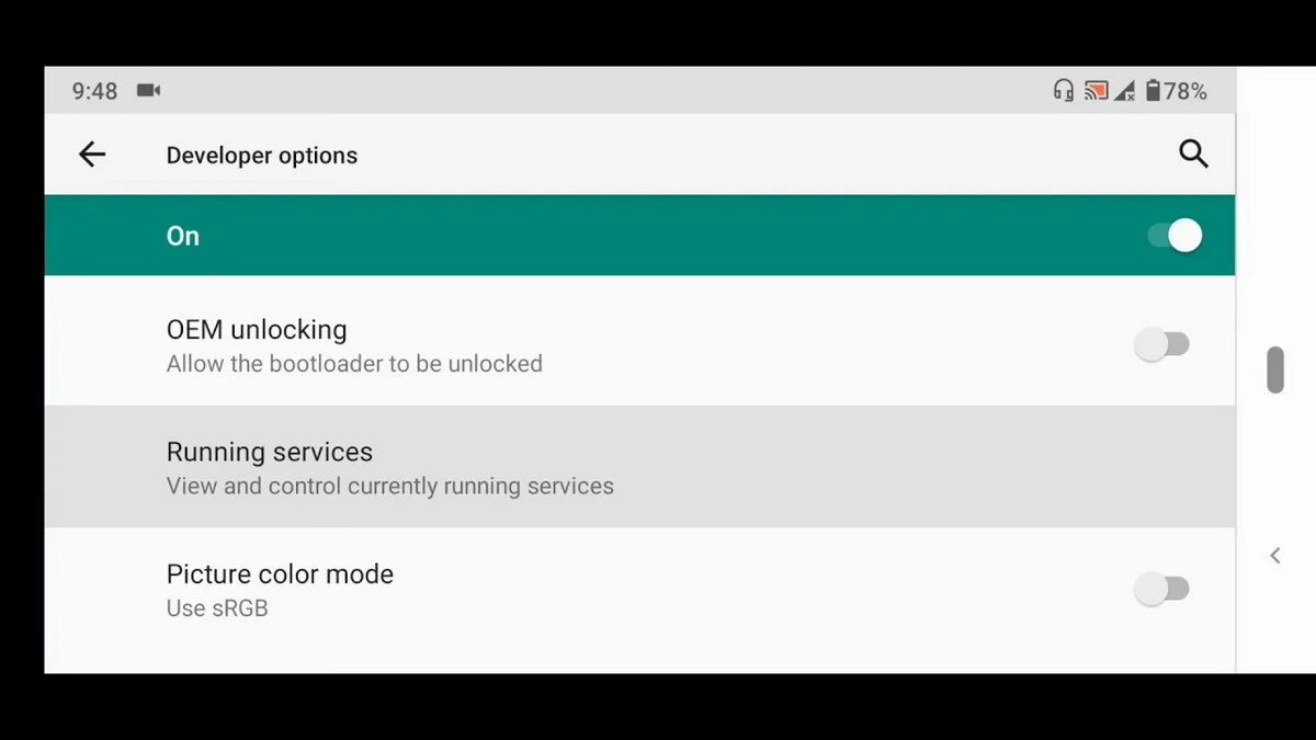 Android services running set