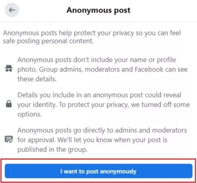 How to post anonymously on Facebook