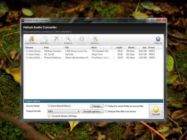 Helium converter allows you to work with all music formats
