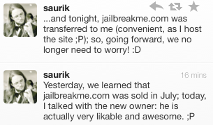 Saurik ahora toma el control de JailbreakMe