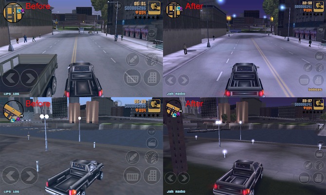 imagen comparativa de las mejoras en dispositivos A4 con los Mods