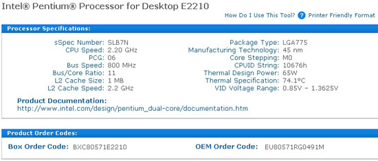 Intel Pentium E2210