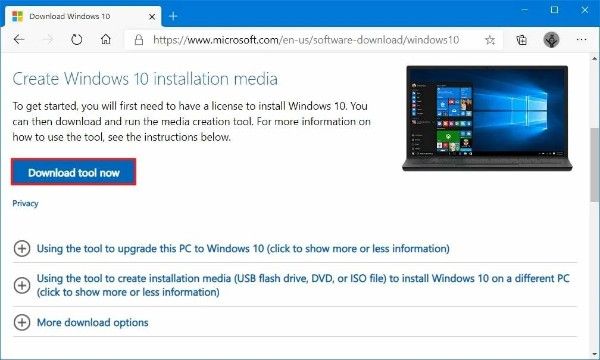 Installing Windows 10 Using The Media Creation Tool Usb لم يسبق له