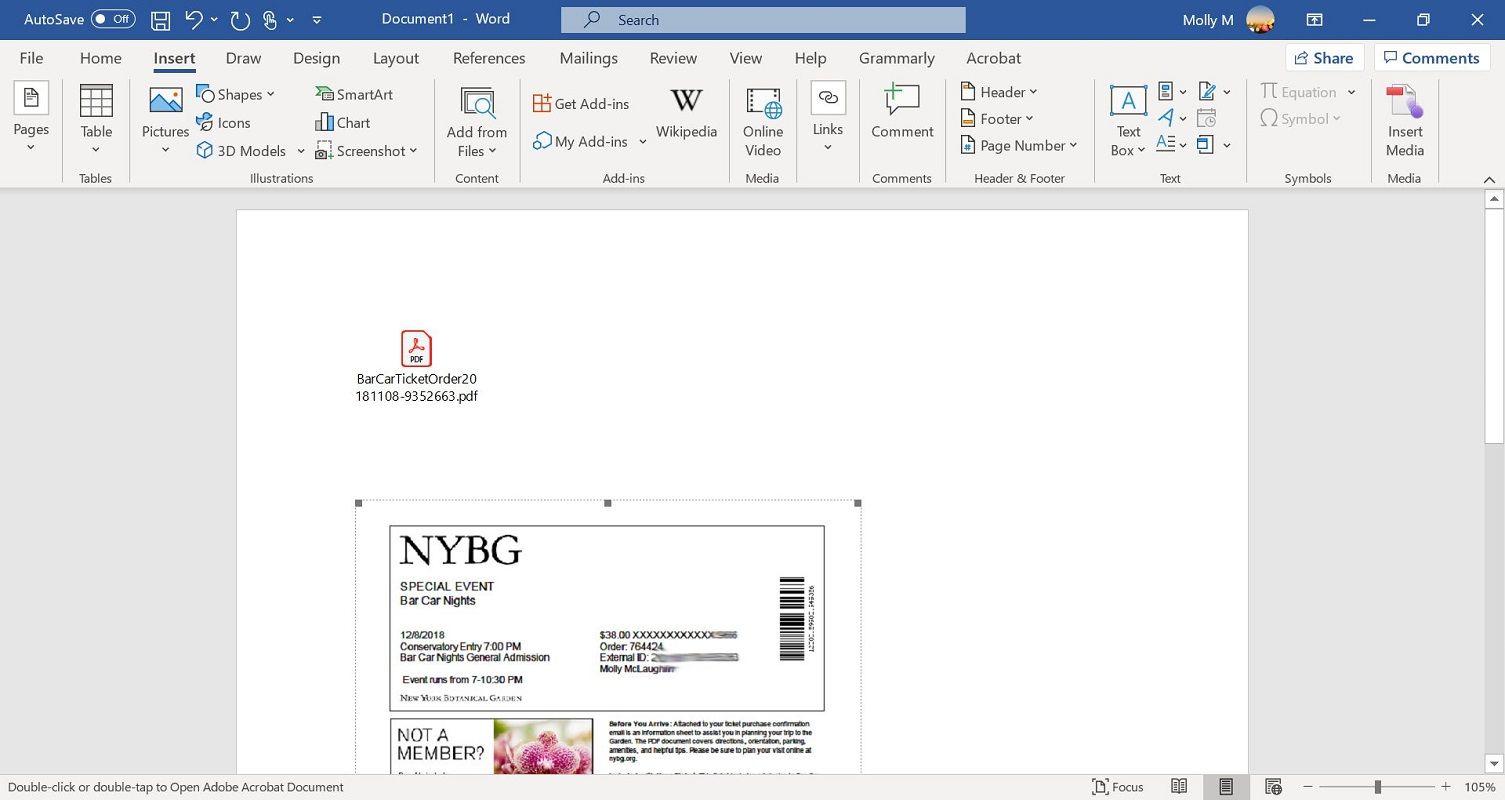 insert file name in word document