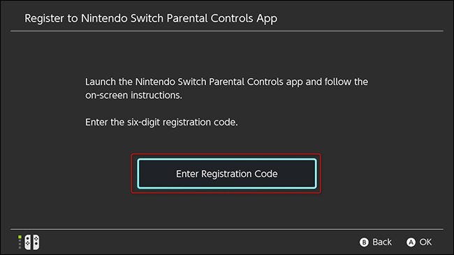 Ingresar código de registro para evitar que los niños hablen con extraños en Switch