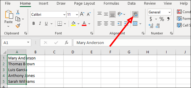 Crear saltos de línea automáticamente en Excel