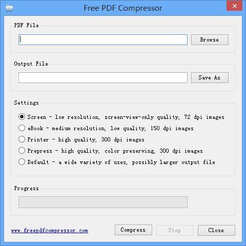 Un programa simple para comprimir archivos PDF.