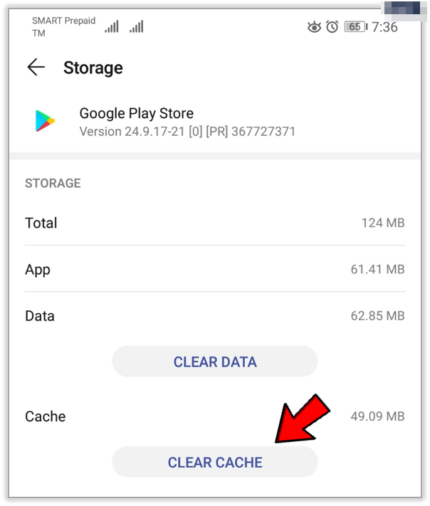 Limpiar cache para poder arreglar el problema de actualización de Play Store atascada