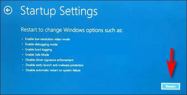 Elegimos la forma de iniciar el modo seguro de Windows 11
