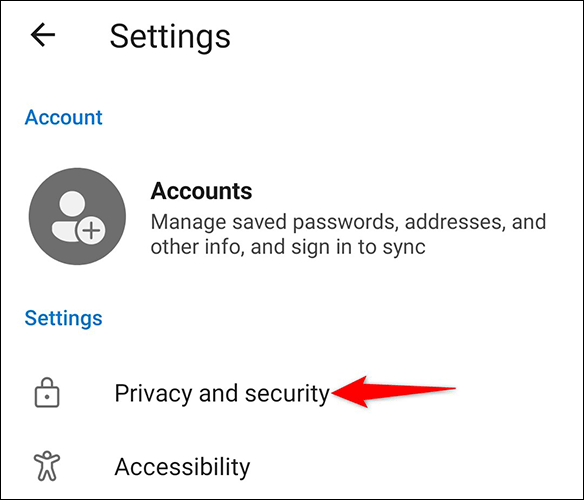 Privacidad y seguridad de Microsoft Edge.