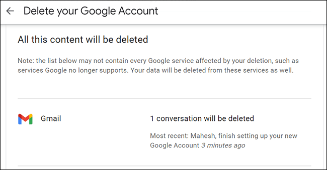 Todo lo que se eliminará de la cuenta de Google.