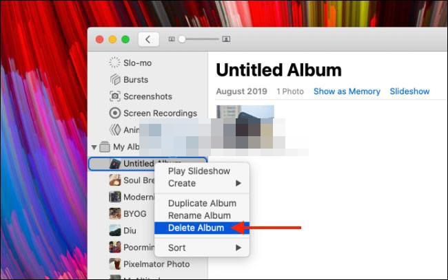 Entonces podemos eliminar álbumes en Mac