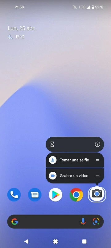 acceso directo selfies Android 2