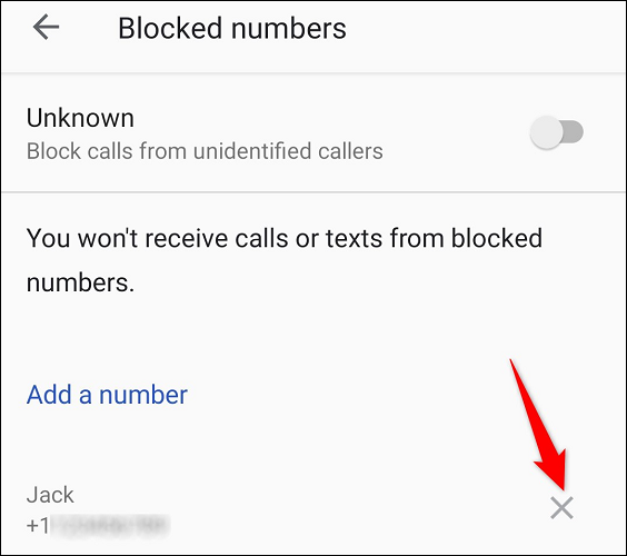 Desbloquear número de teléfono en Android.