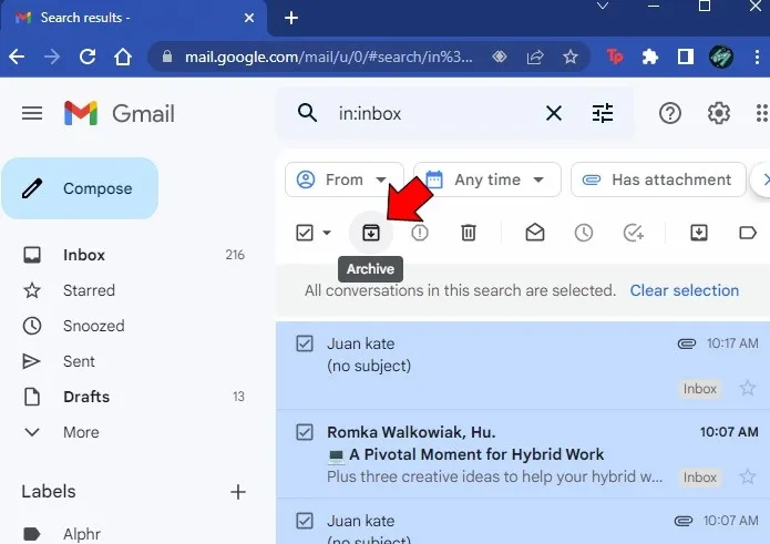 De esta manera logramos archivar correos electrónicos de Gmail