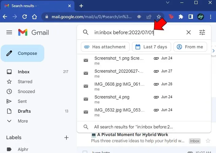 Así podemos archivar correos electrónicos de Gmail antes de una fecha especifica.