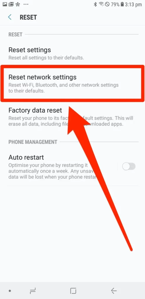 restablecer configuración redes Android 2