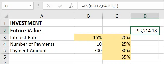tabla análisis hipotéticos Excel 3