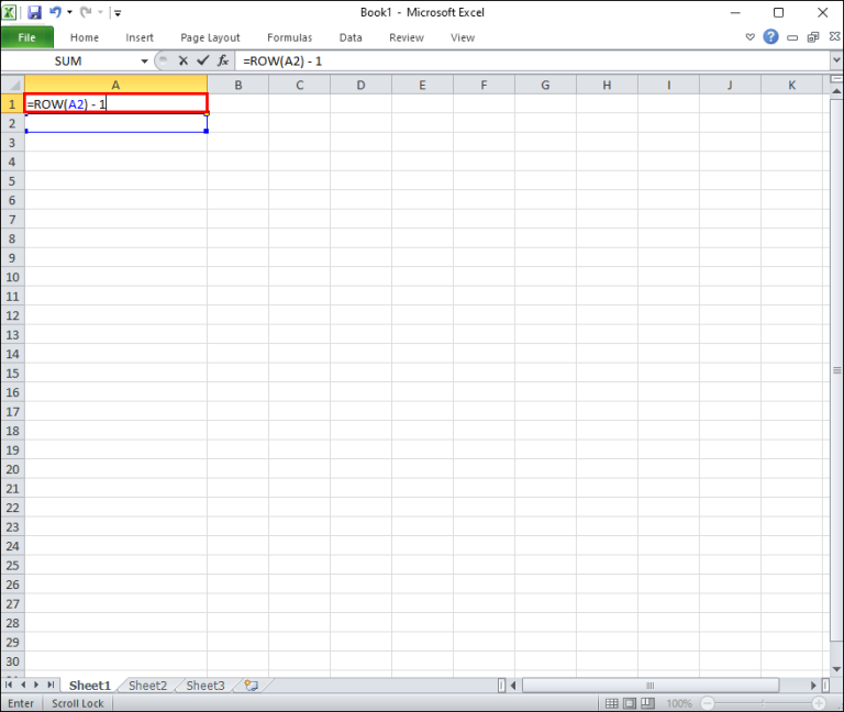 Usamos la función ROW para numerar filas automáticamente en Excel 