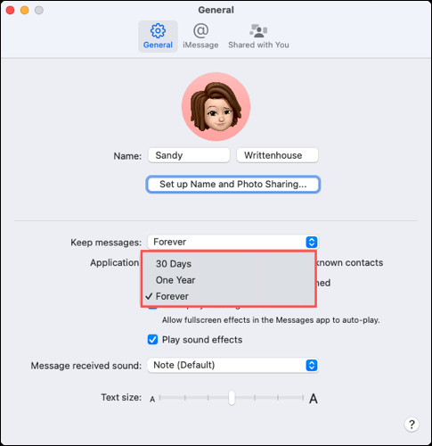 Configurar para eliminar mensajes Mac de manera automática.