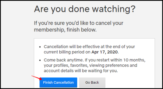 Cancelar suscripción de Netflix
