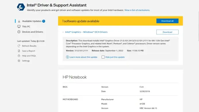 Intel Driver & Support Assistant.