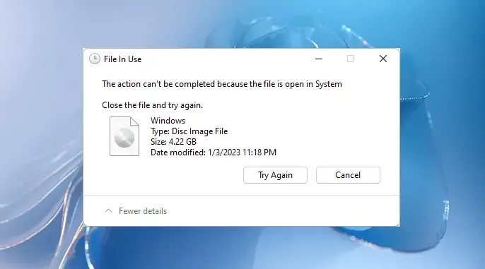 Solucionar error de Windows: no se puede eliminar archivo ISO porque está en uso