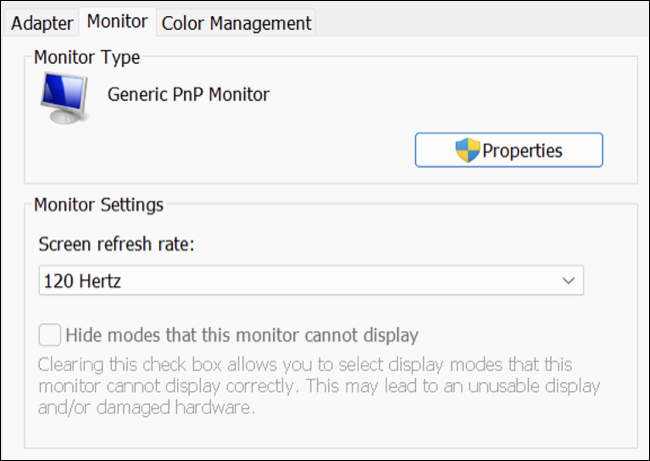 Configurar Hertz del monitor.