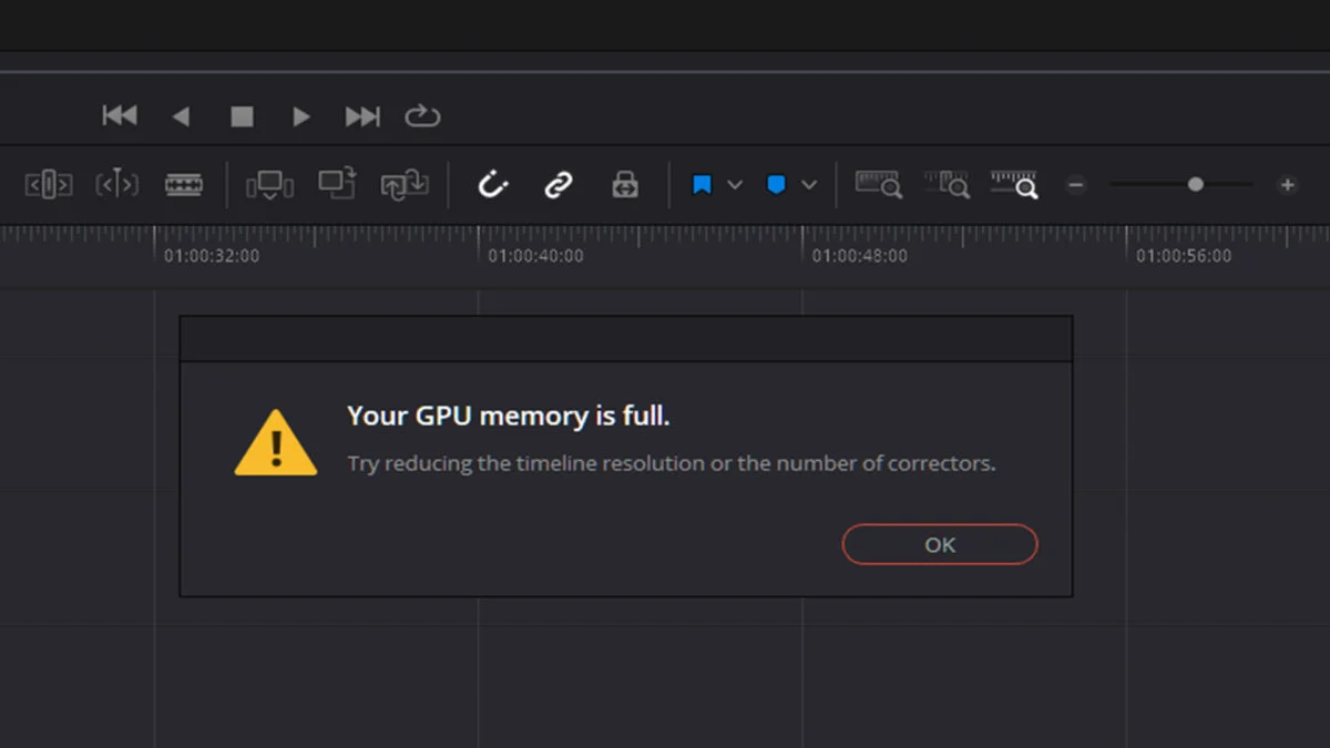 memoria GPU llena DaVinci 2