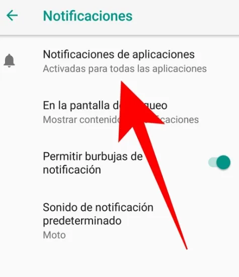 desactivar notificaciones de aplicaciones en Android